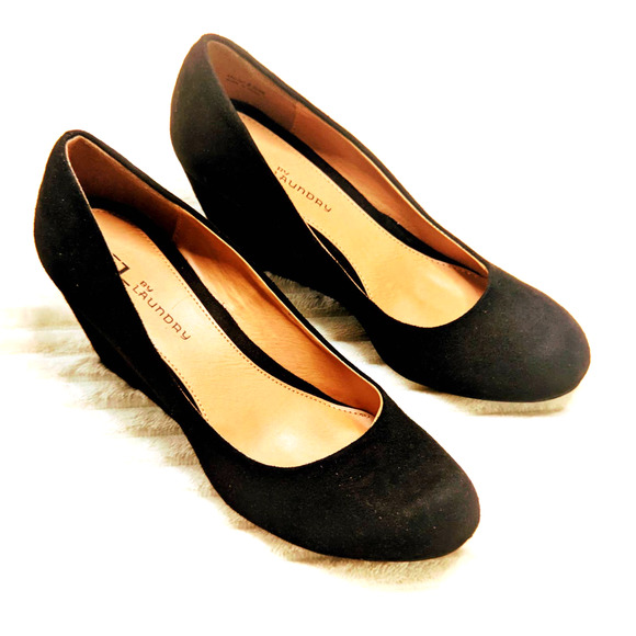 Womens Shoes CL By Laundry Nima Black Wedge Pump 8.5 M NEW - Picture 2 of 13